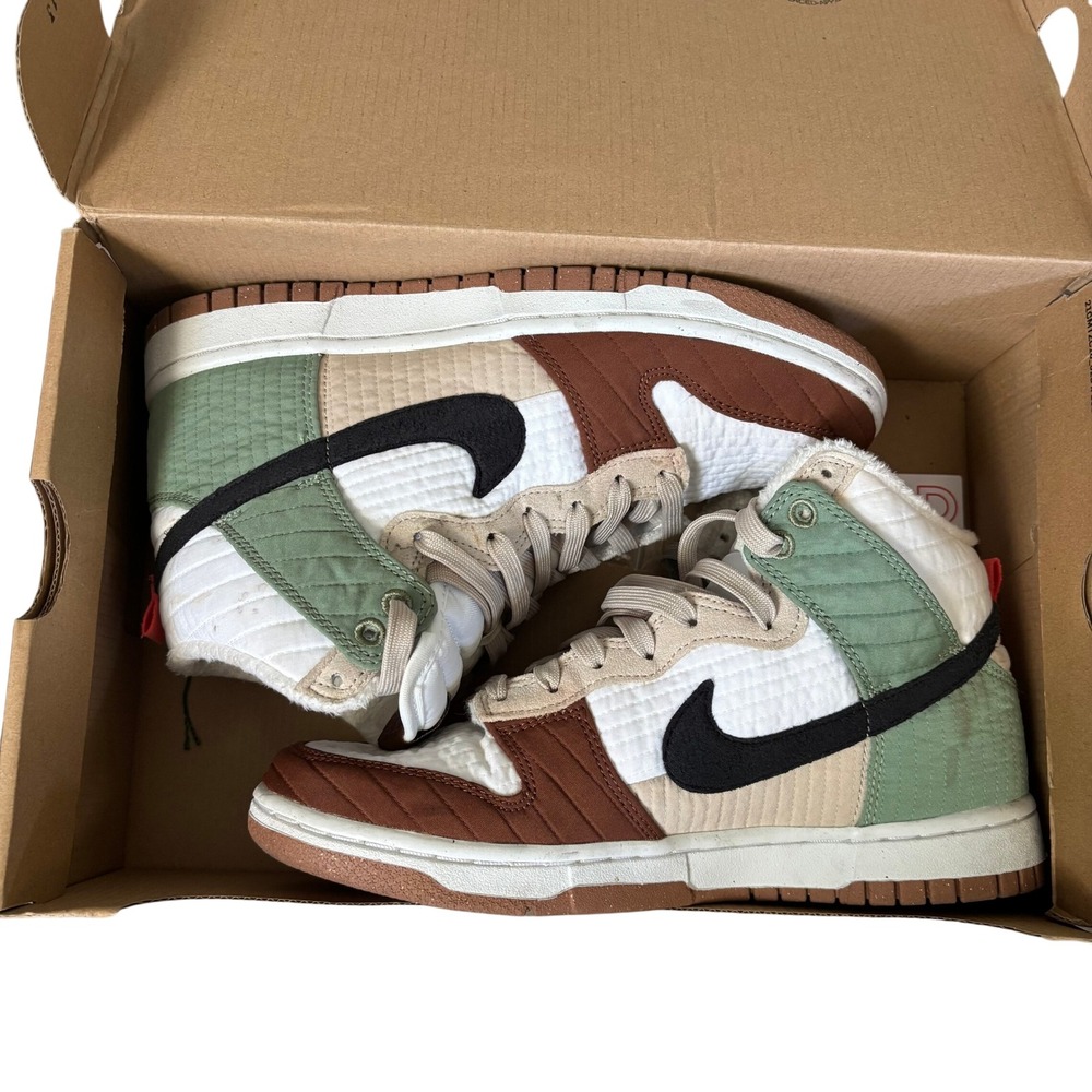 Nike Dunk High LX Next Nature Summit Women's Sz 7.5 White Black Green DN9909-100